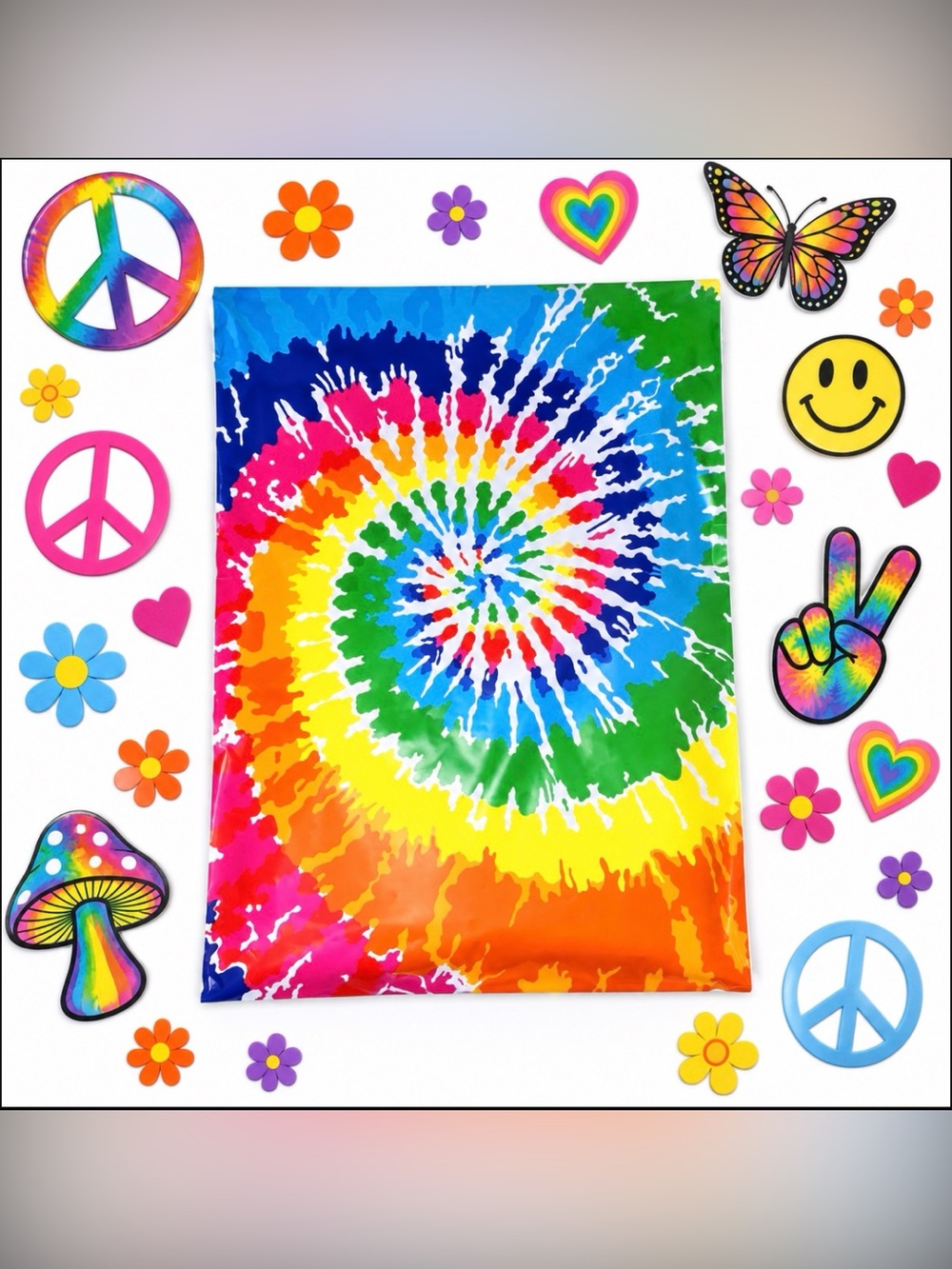 30 10โ x 13โ Tie Dye Hippie Inspired Poly Mailers